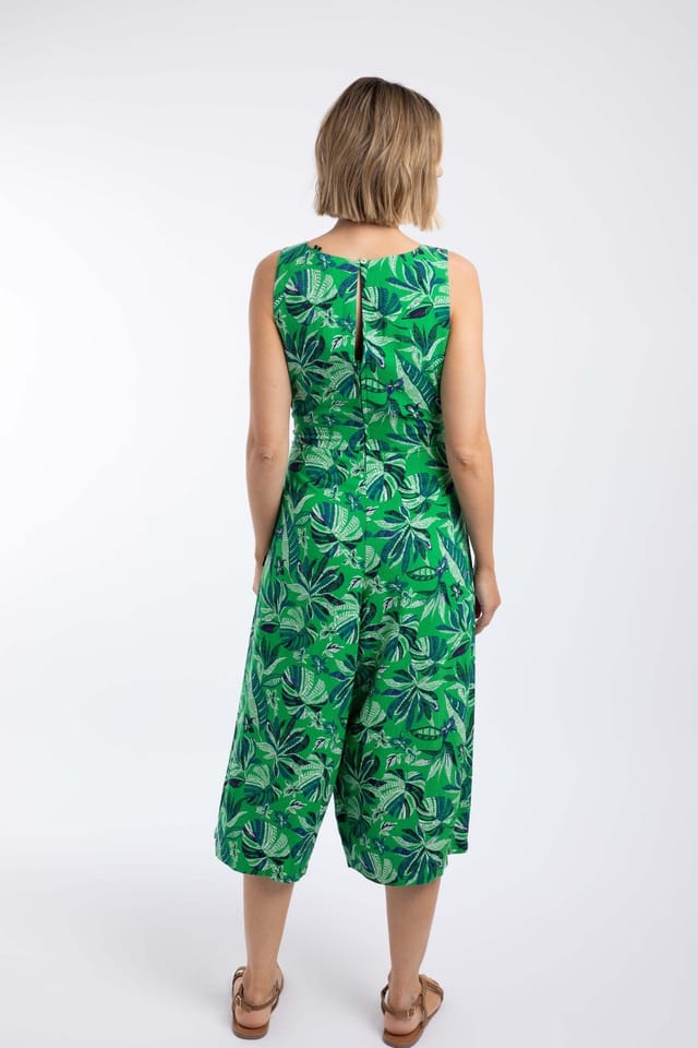 Weird Fish Weird Fish Women's Nalani Printed Viscose Jumpsuit in Green - 3