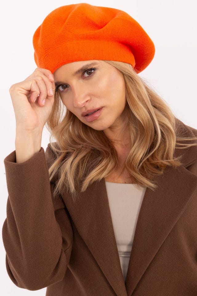 Love Lace Love Lace Women's Classic Wool Beret Hat with Warm Fitted Stretch Style Everyday Wear in Orange - 2