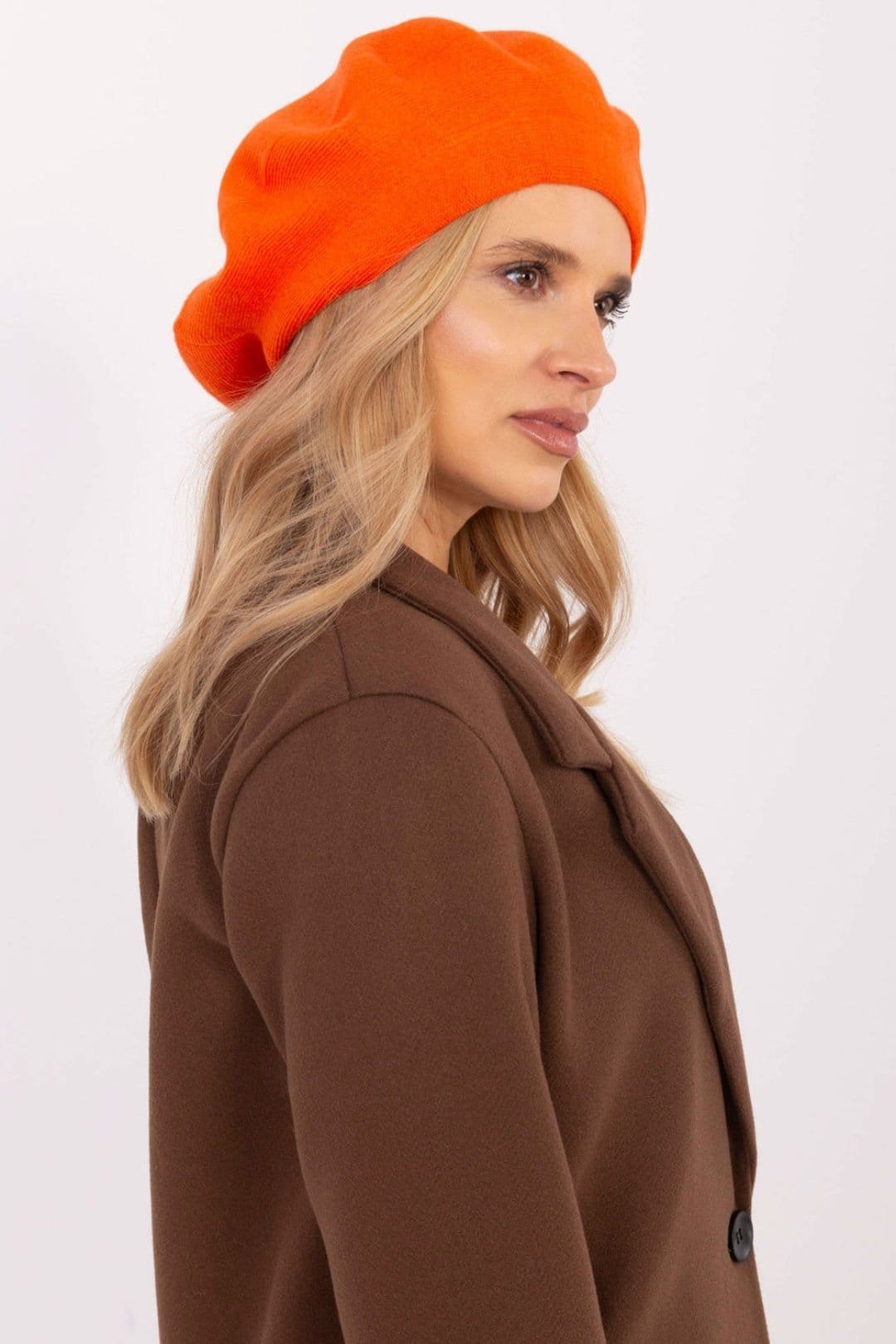 Love Lace Love Lace Women's Classic Wool Beret Hat with Warm Fitted Stretch Style Everyday Wear in Orange - 4