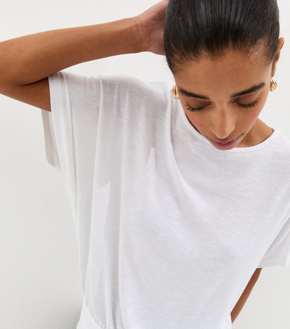 New Look Women's White Soft Touch Slub Batwing T-Shirt New Look - 2