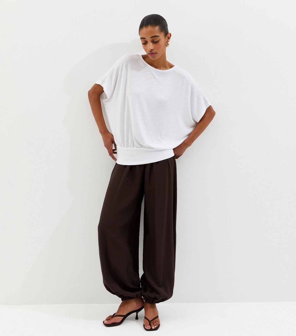 New Look Women's White Soft Touch Slub Batwing T-Shirt New Look - 3