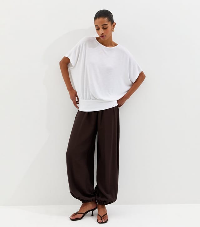New Look Women's White Soft Touch Slub Batwing T-Shirt New Look - 3