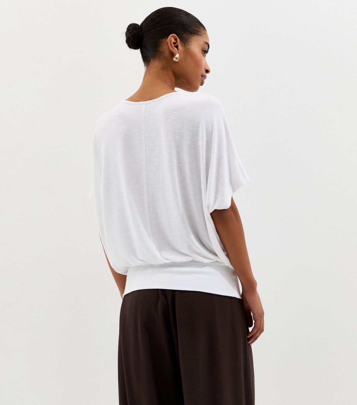 New Look Women's White Soft Touch Slub Batwing T-Shirt New Look - 4