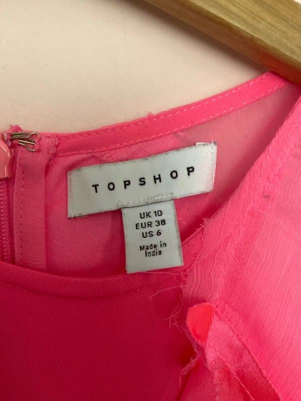 Topshop Neon pink satin dress