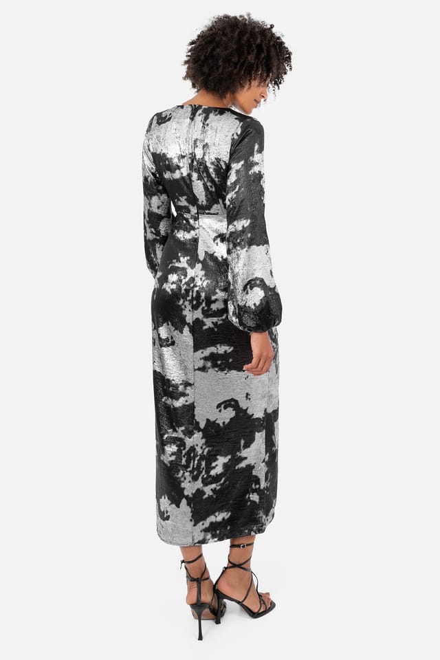 Lovedrobe Lovedrobe Women's Long Sleeve Faux Wrap Gathered Midaxi Dress - 2