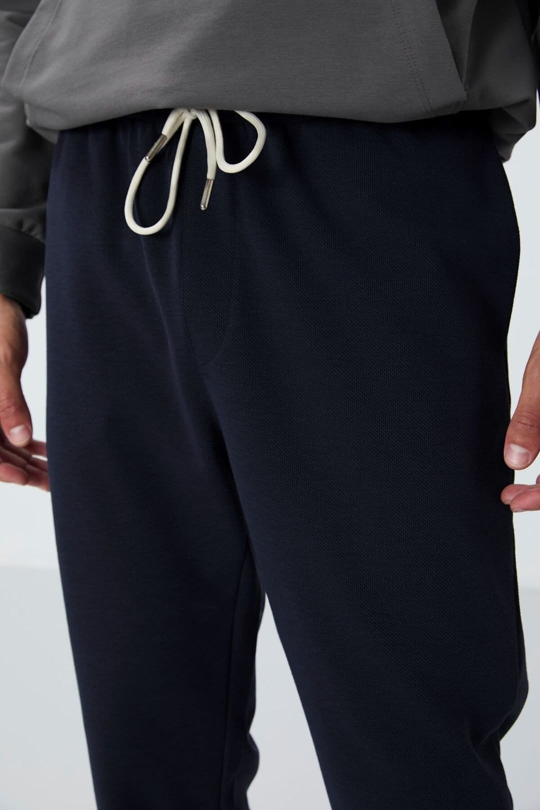 Tommy Life Tommy Life Men's Regular Fit Fleece Sweatpants in Navy - 4
