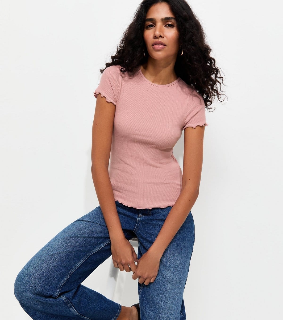 New Look Light Pink Cotton Rich Short Sleeve Babylock T-Shirt