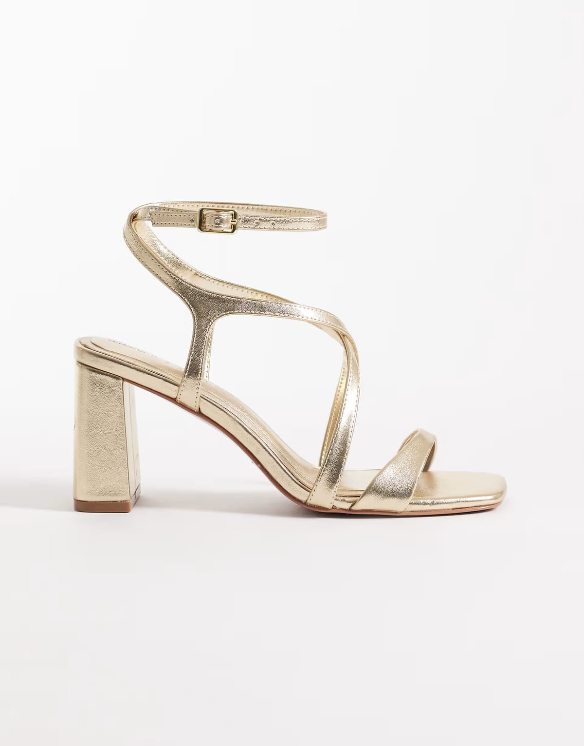 ASOS ASOS DESIGN Highgate mid block heel sandals in gold - 1