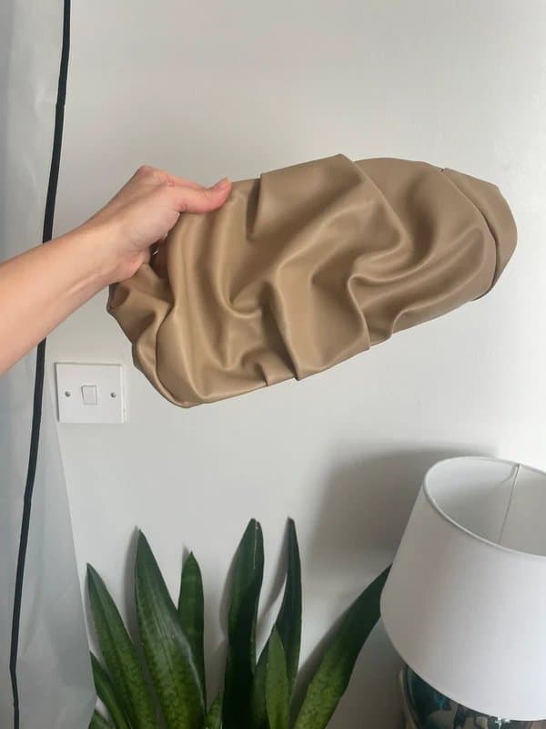 ASOS ASOS Ruched Neutral Clutch Bag