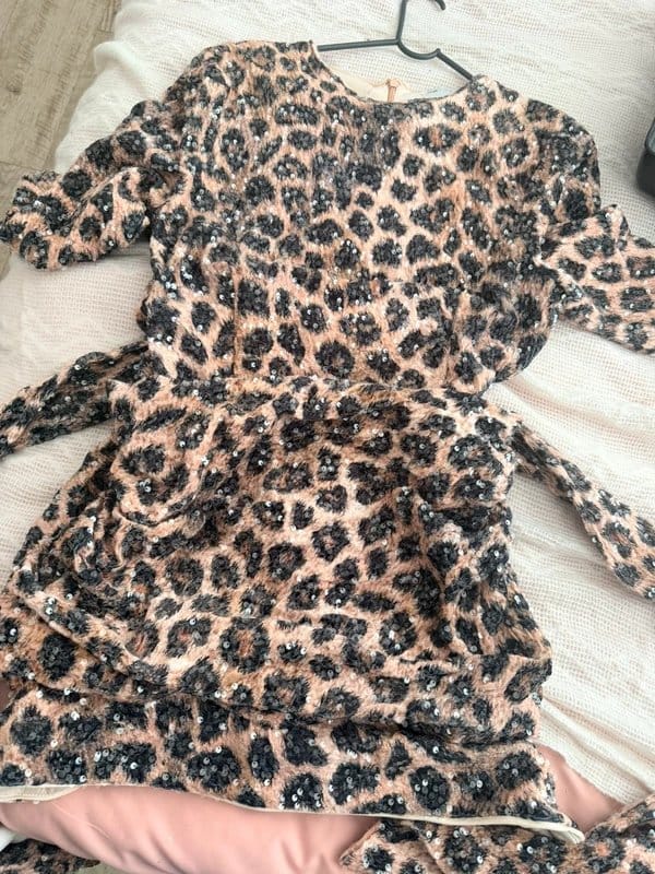 ASOS Sequin Animal Print Stretch Luxe 14 Dress