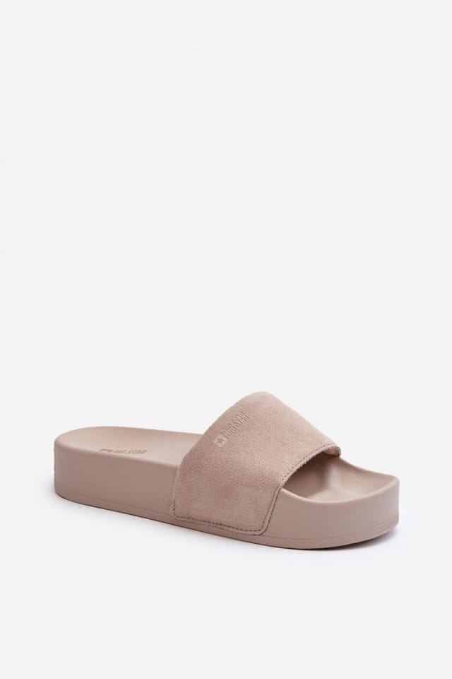 Love Lace Love Lace Women's Big Star Suede Strap Platform Flip Flops for Summer Comfort in Beige - 2