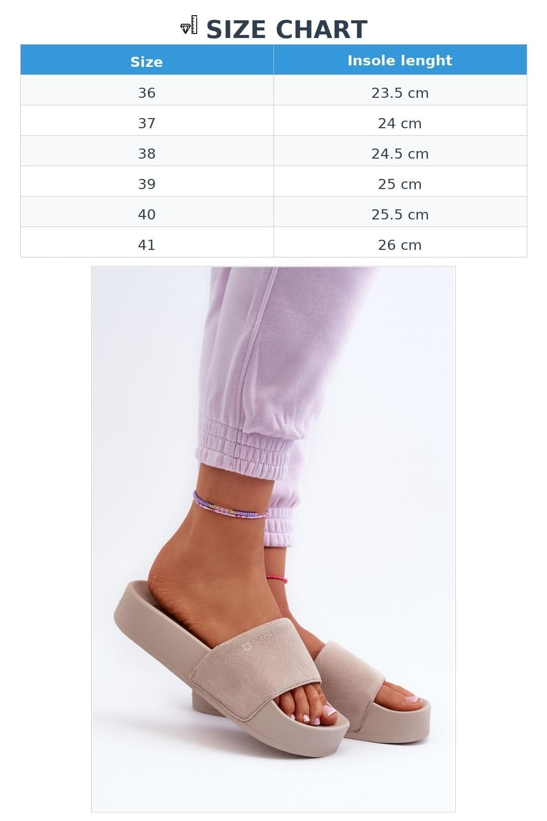 Love Lace Love Lace Women's Big Star Suede Strap Platform Flip Flops for Summer Comfort in Beige - 4