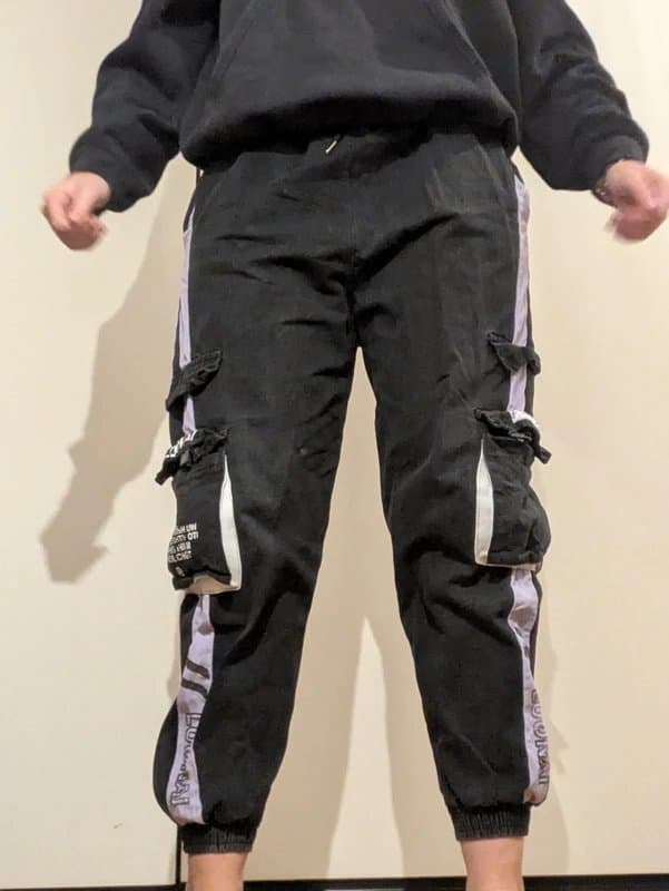 No Label Alternative black and purple cargo pants