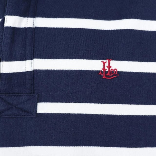 Lazy Jacks Lazy Jacks Men's Striped Quarter Zip Sweatshirt in Dark Blue - 3