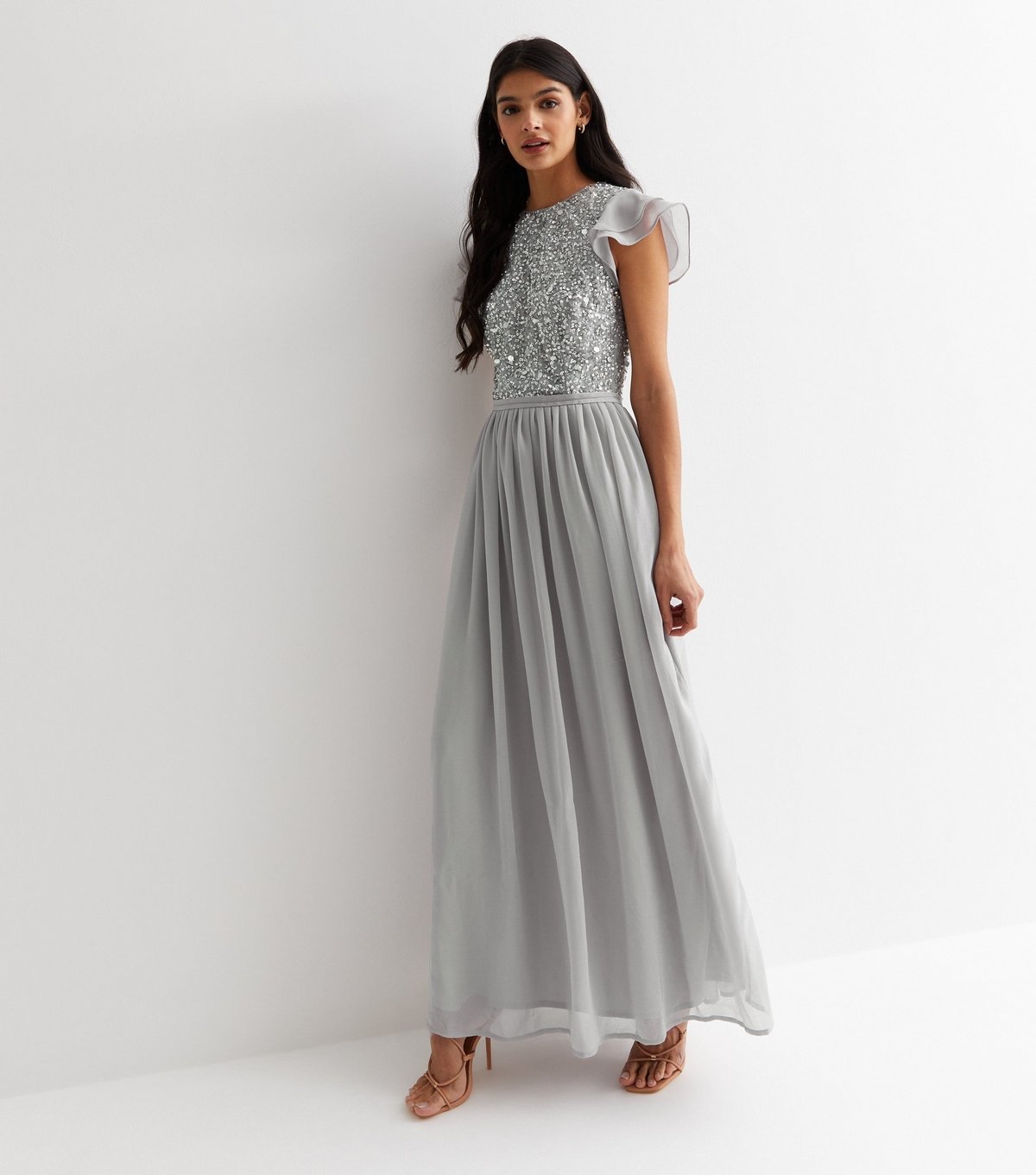 Gini London Women's Grey Embellished Maxi Dress Gini London New Look - 3