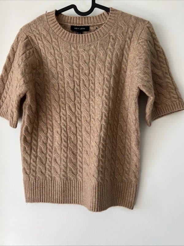 New Look New look - short-sleeve knit top - size 6 - brown