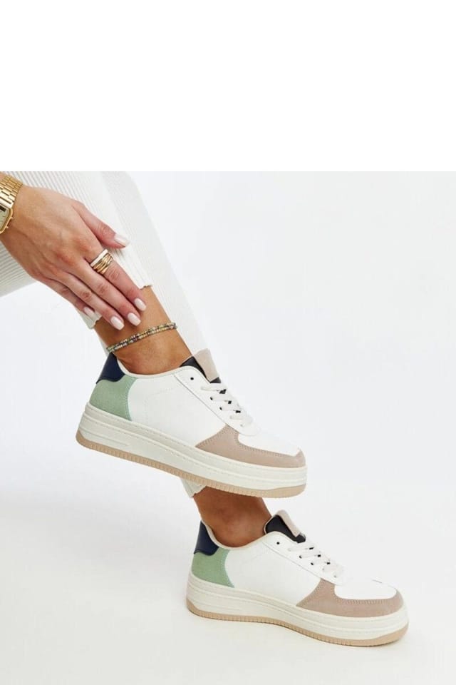 Love Lace Love Lace Women's Multicolored Platform Lace Up Sneakers with Upper in White - 2