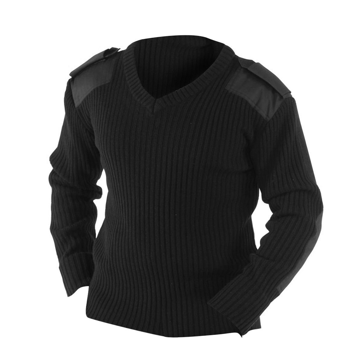 Yoko Yoko Men's V-Neck NATO Security Sweater Workwear in Black - 3