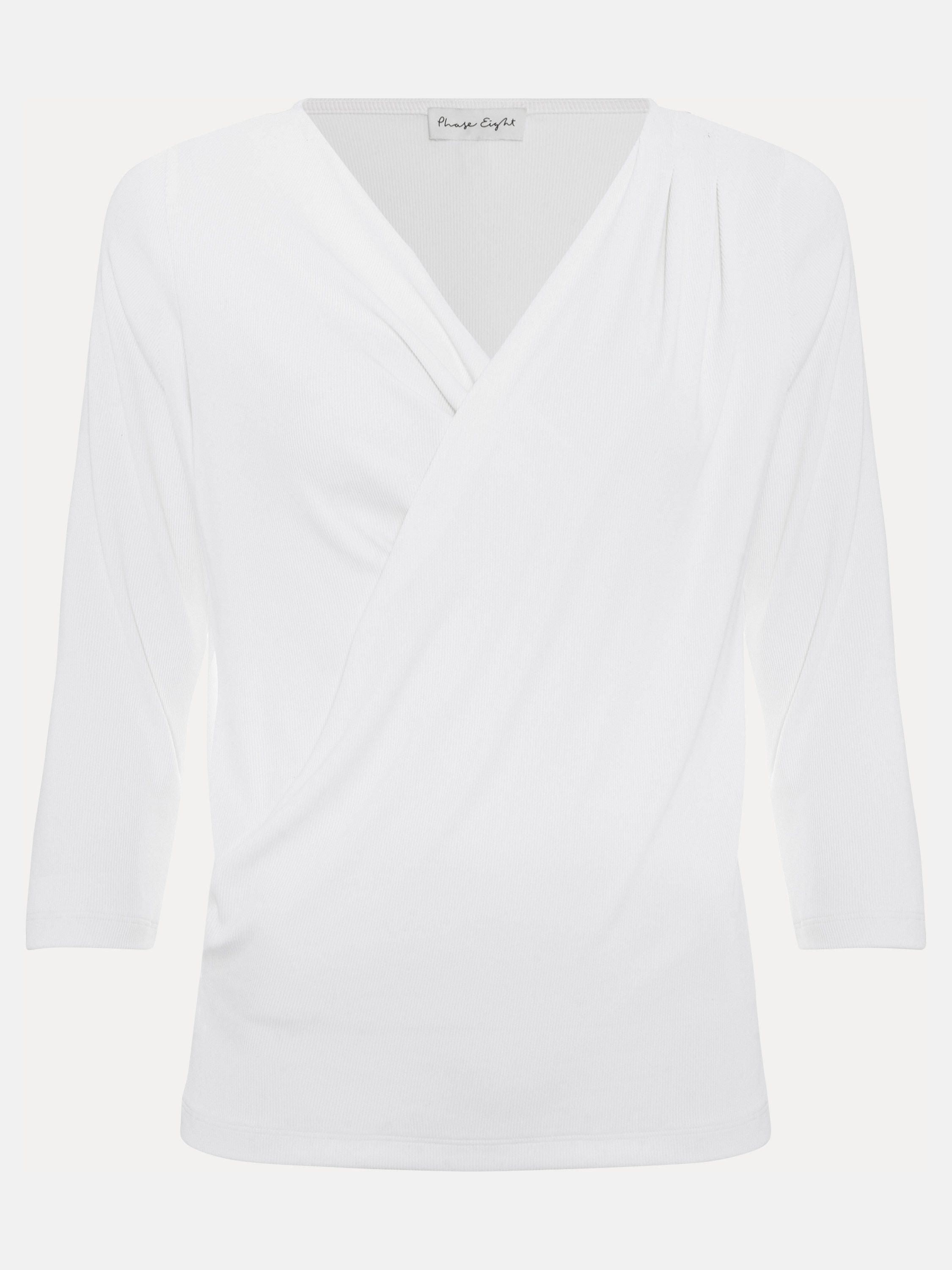 Phase Eight Phase Eight Women's Sutton Drape Rib Top in White - 2