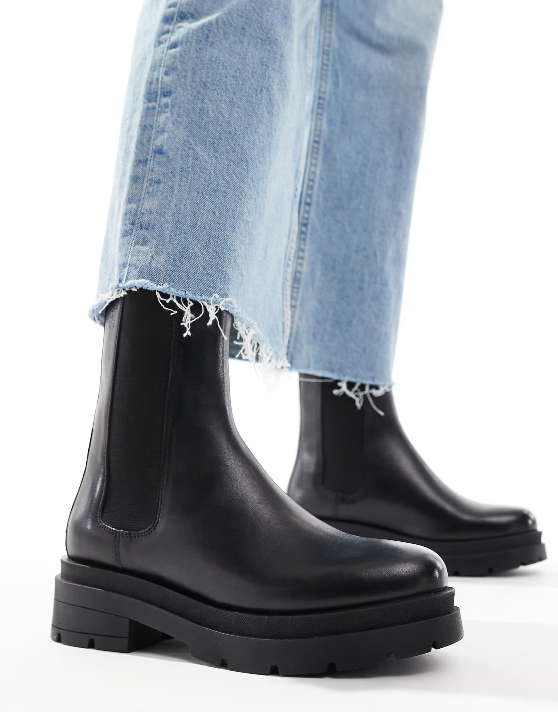 ASOS OFF THE HOOK BANK leather long chelsea western boot 