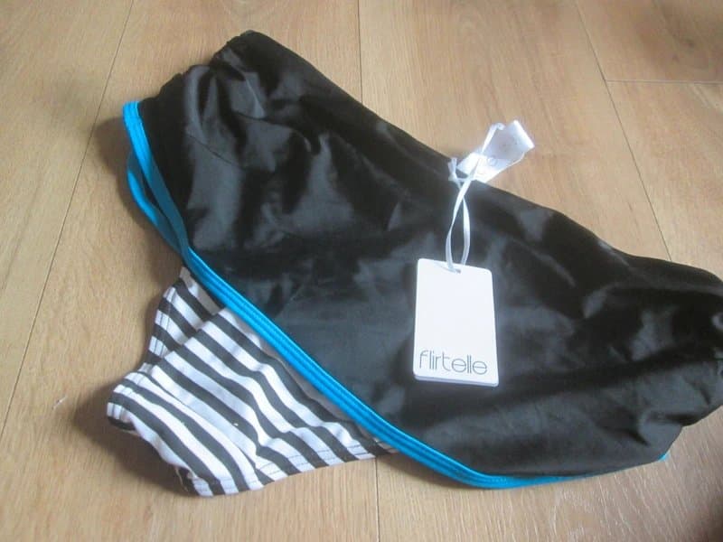 flirtelle Flirtelle size 12 black white blue fold over Bikini bottoms Brand new with tags
