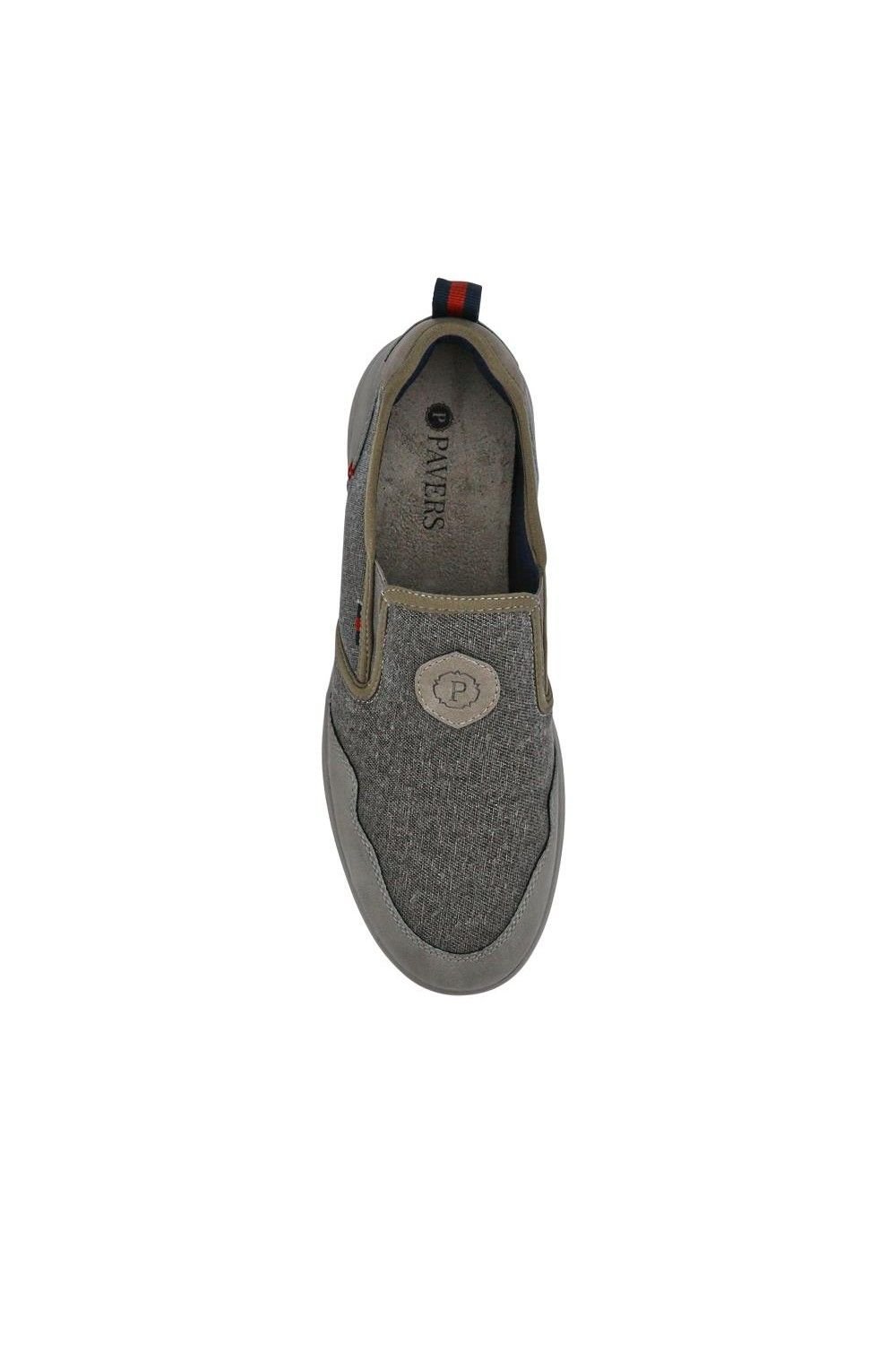Pavers Pavers Men's Elasticated Fabric Slip-Ons in Grey - 4
