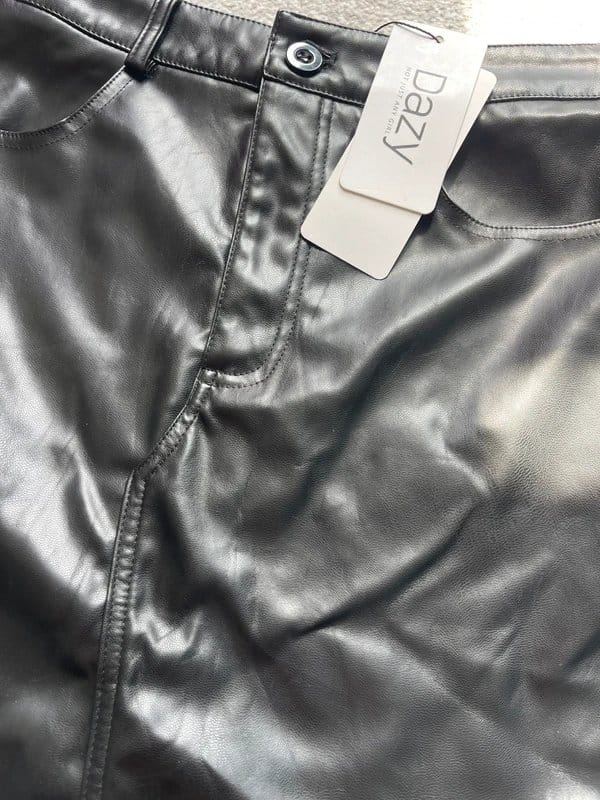 Dazy Black Leather Mini Skirt Size XS