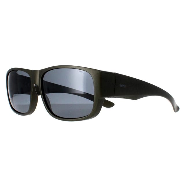 INVU INVU Men's Rectangle Matte Olive Metallic Grey Polarized E2601 in Green - 2