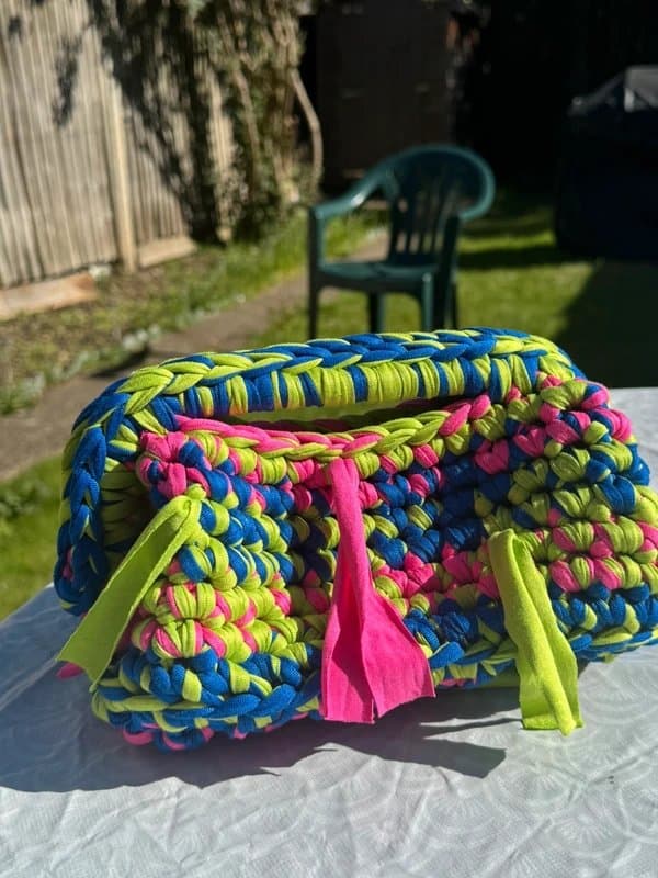 Unique Handmade Crochet Clutch Bag | Chunky Knit Style | Summer Statement Bag | Unique Piece