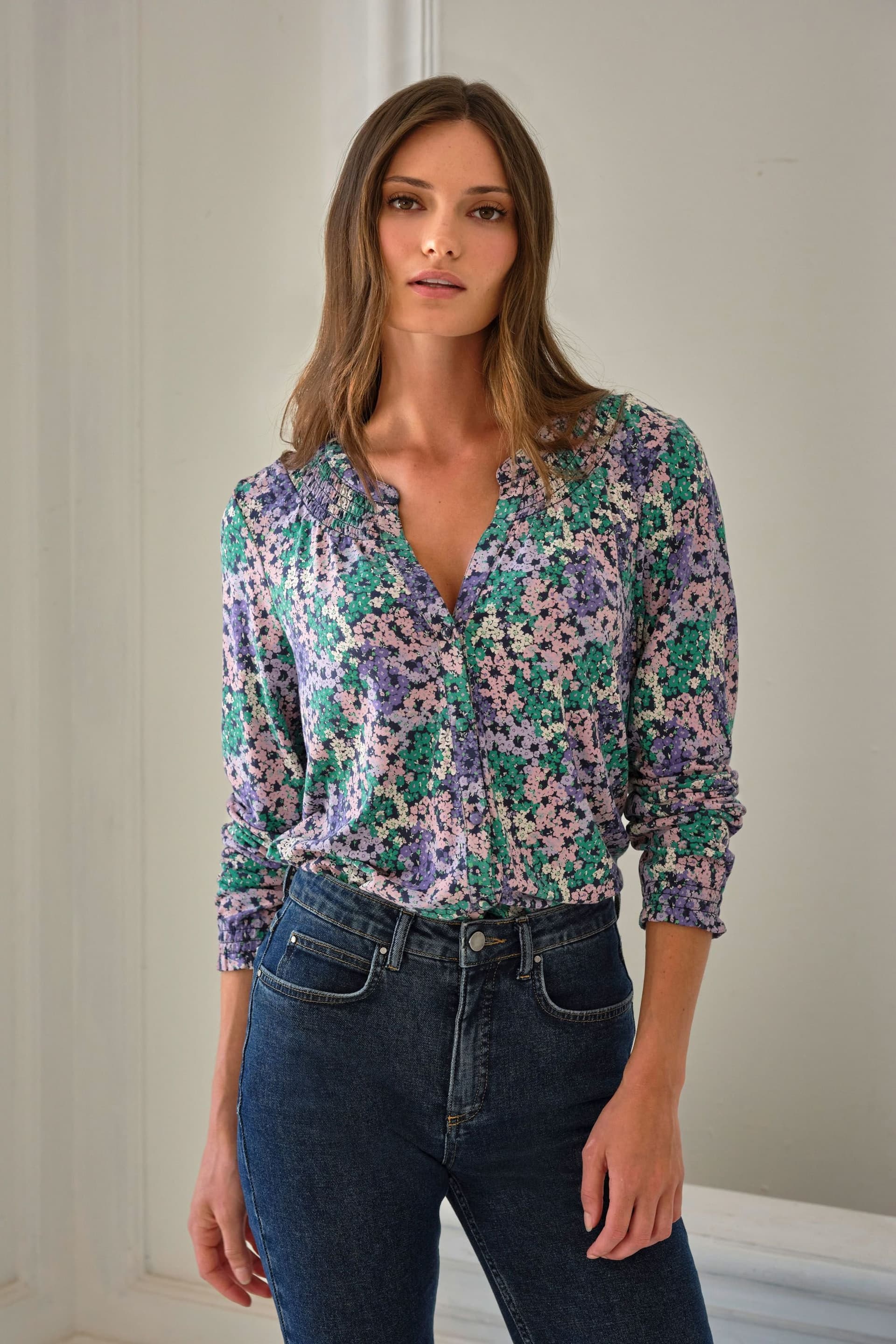 Pure Collection Pure Collection Women's Shirred Jersey Blouse