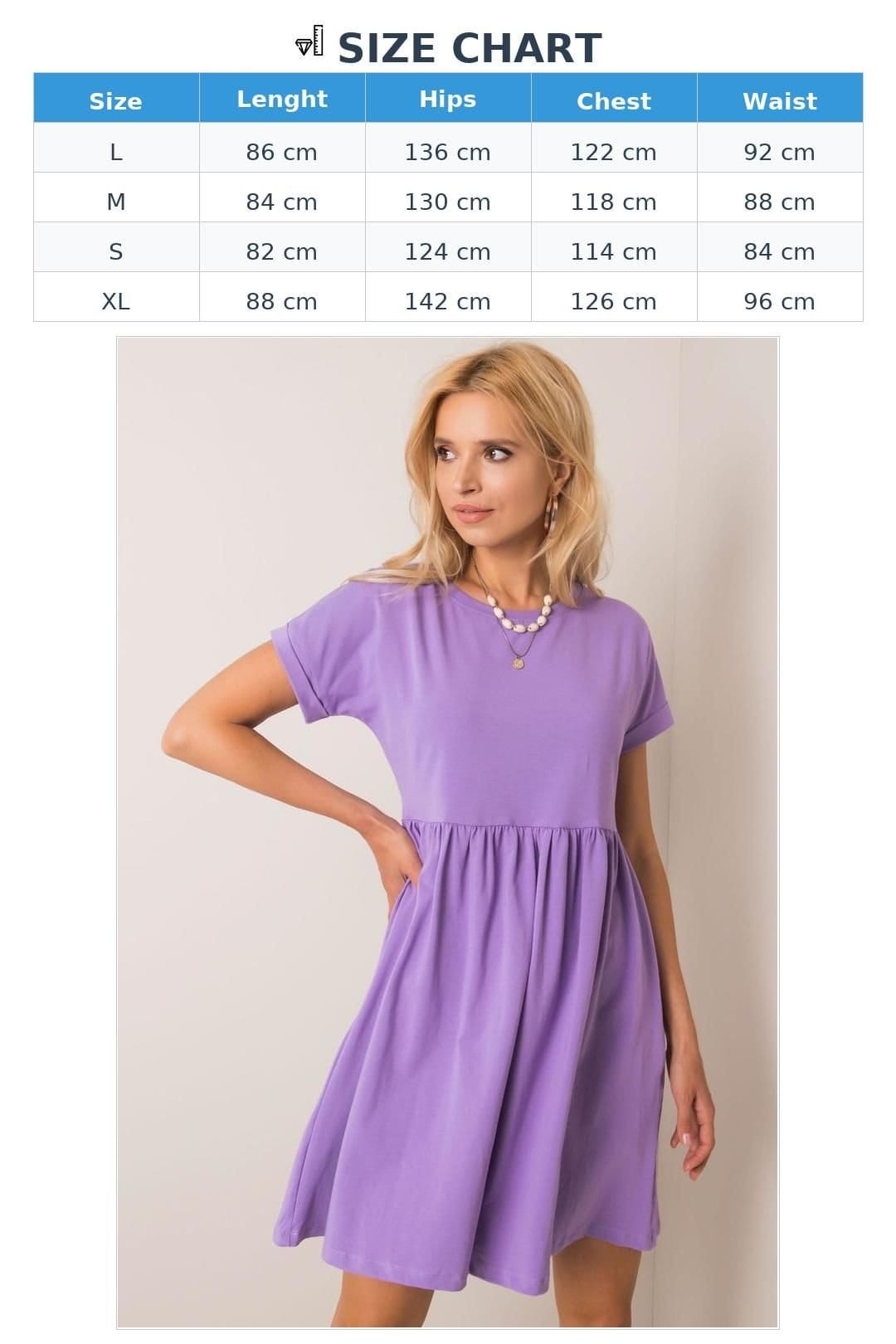 Love Lace Love Lace Women's Everyday Cotton Flared Buttonless Dress in Violet - 4