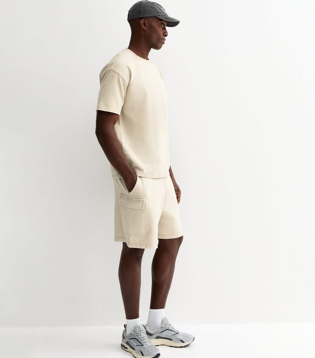 New Look Men's Stone Lightweight Cargo Shorts New Look - 3