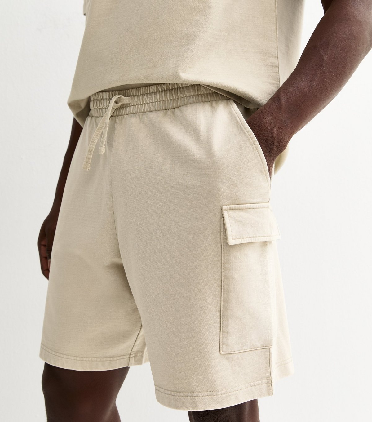 New Look Men's Stone Lightweight Cargo Shorts New Look - 4