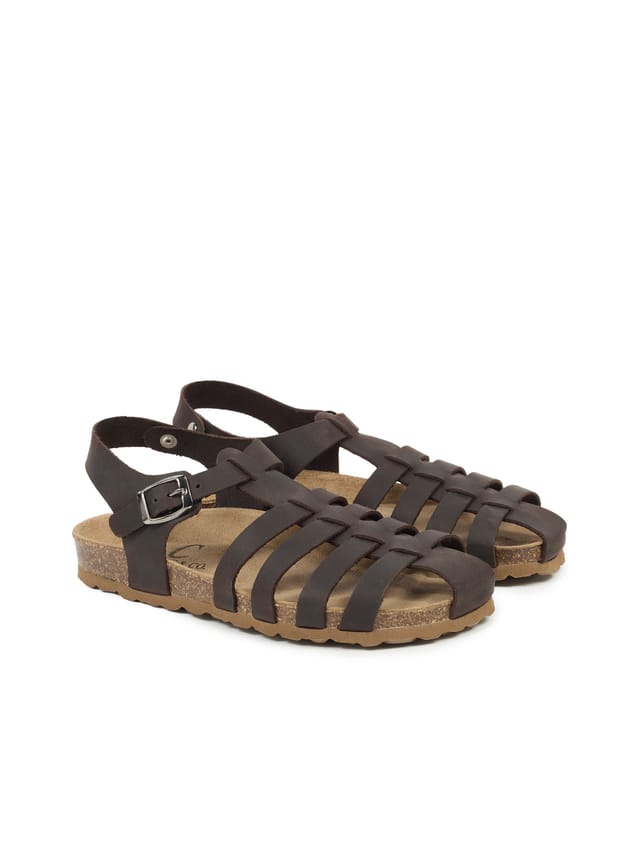 Celtic & Co Celtic & Co Women's Fisherman's Flat Sandal in Dark Brown - 2