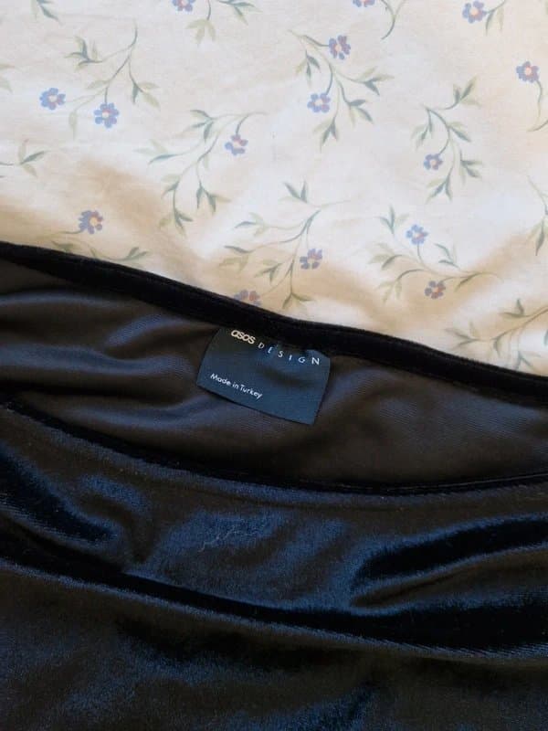 ASOS Design ASOS Design black velvet mini dress sizeL