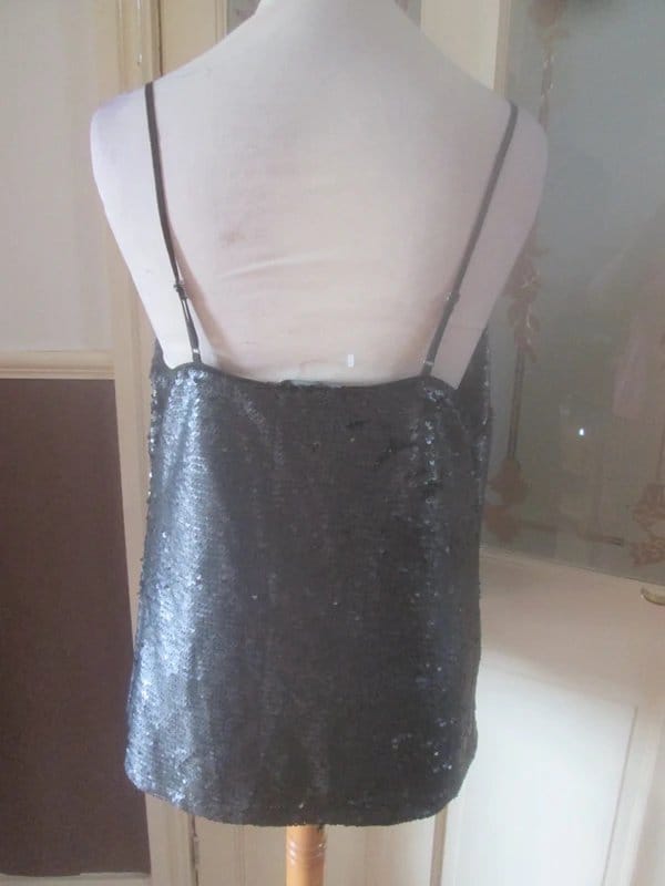 Next Next size 14 Black sequin lined Cami Top Great condition worn once - 1