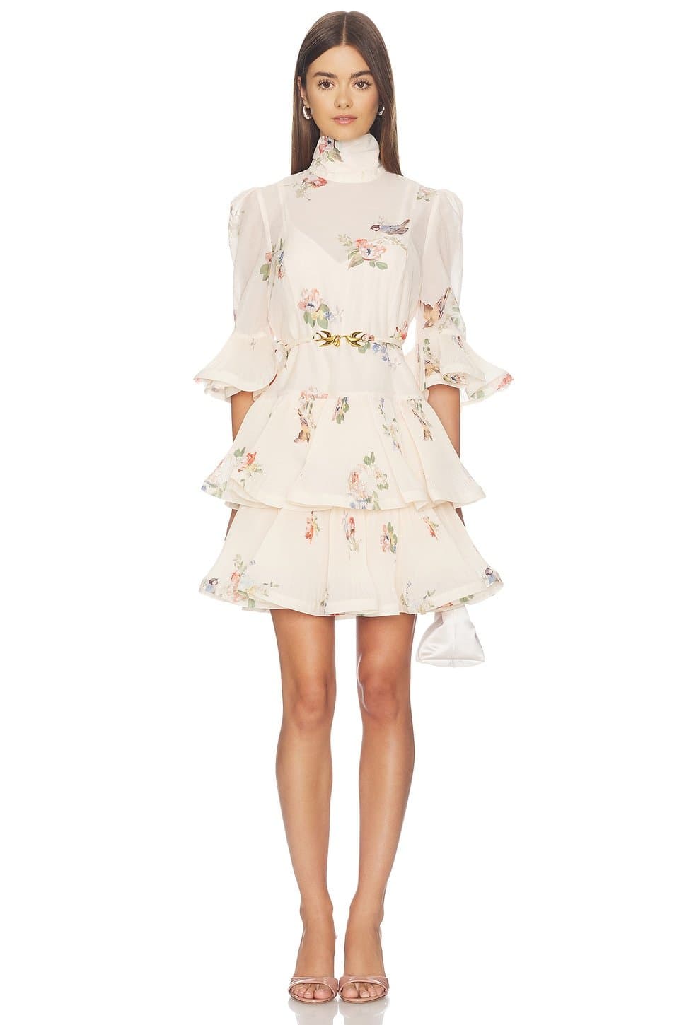 revolve Pleated Sleeved Mini Dress