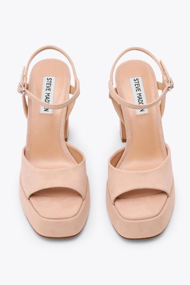 Steve Madden STEVE MADDEN Women's 'Miliana Heel Beige' Suede Heels in Pink - 3