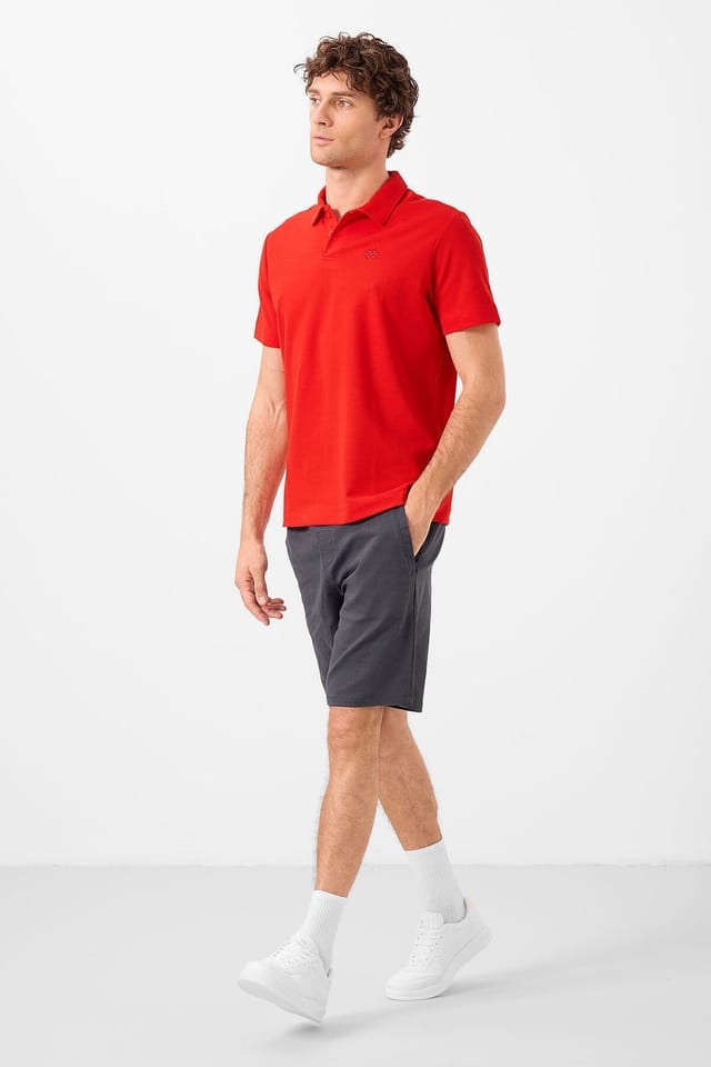 Tommy Life Tommy Life Men's Cotton Elastane Polo T-Shirt in Red - 3
