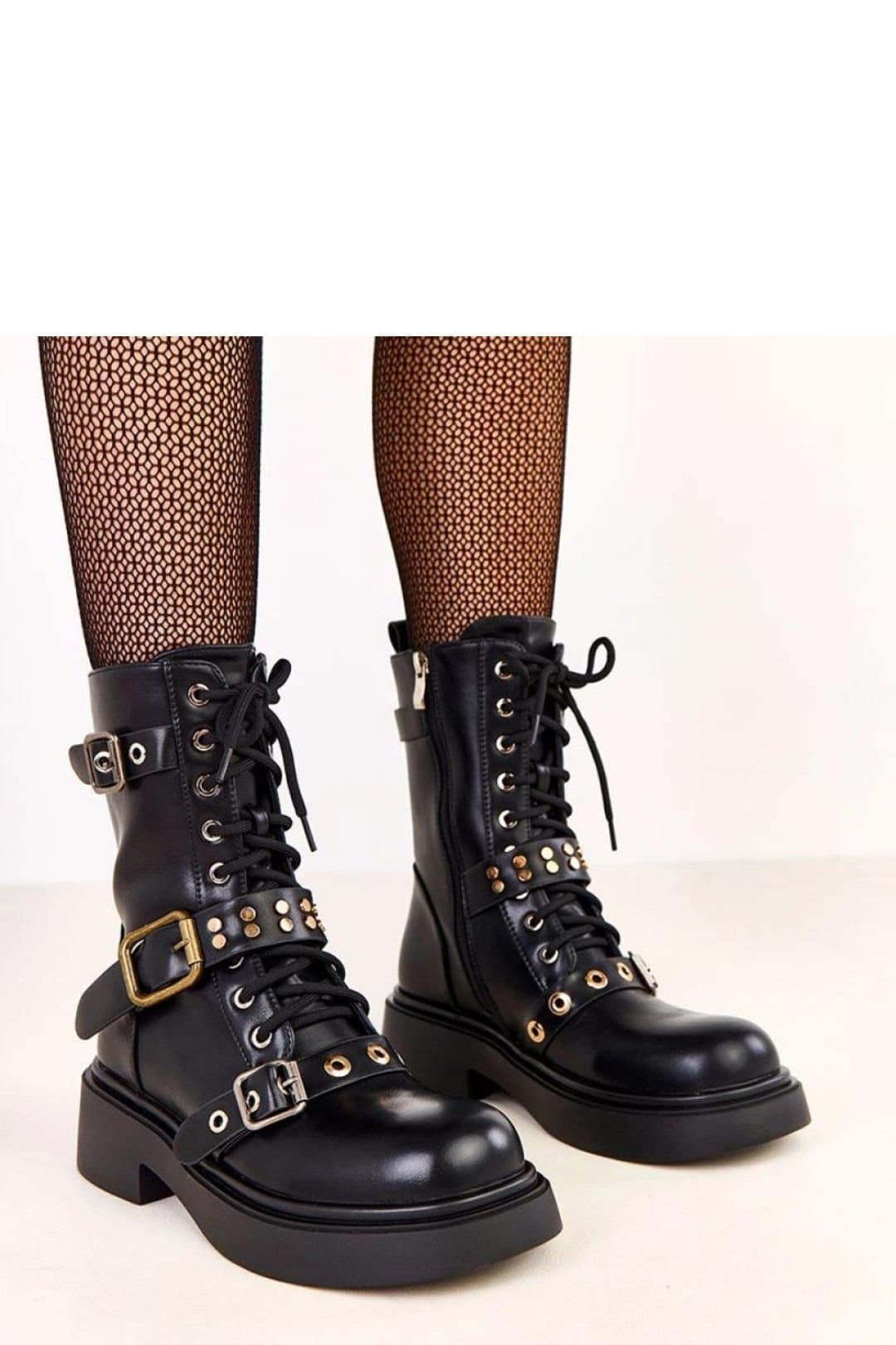 Love Lace Love Lace Women's Stylish Ankle Booties with Stud Straps & Side Zipper Comfort in Black