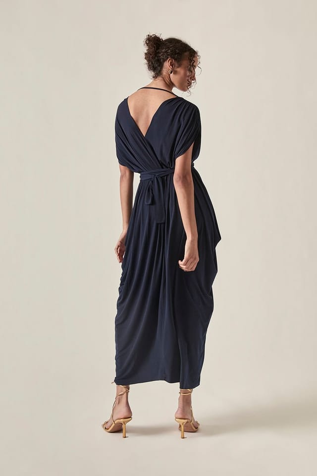 James Lakeland James Lakeland Women's Navy Open‑Back Occasion Midi - 2