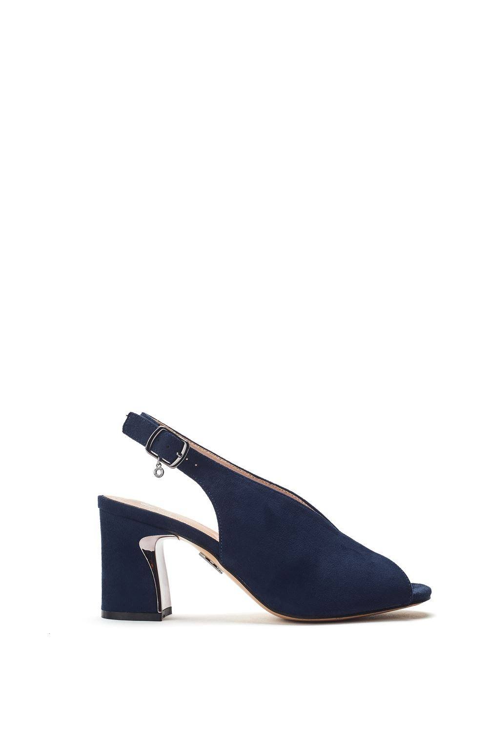 Moda In Pelle Moda In Pelle Women's 'Love' Alcantara Heeled Sandals in Navy - 4