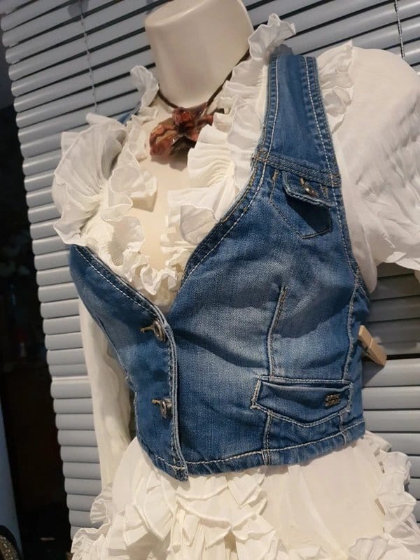 Fascinate Light Blue Denim Waistcoat For Sizes 8, 10, 12 Small