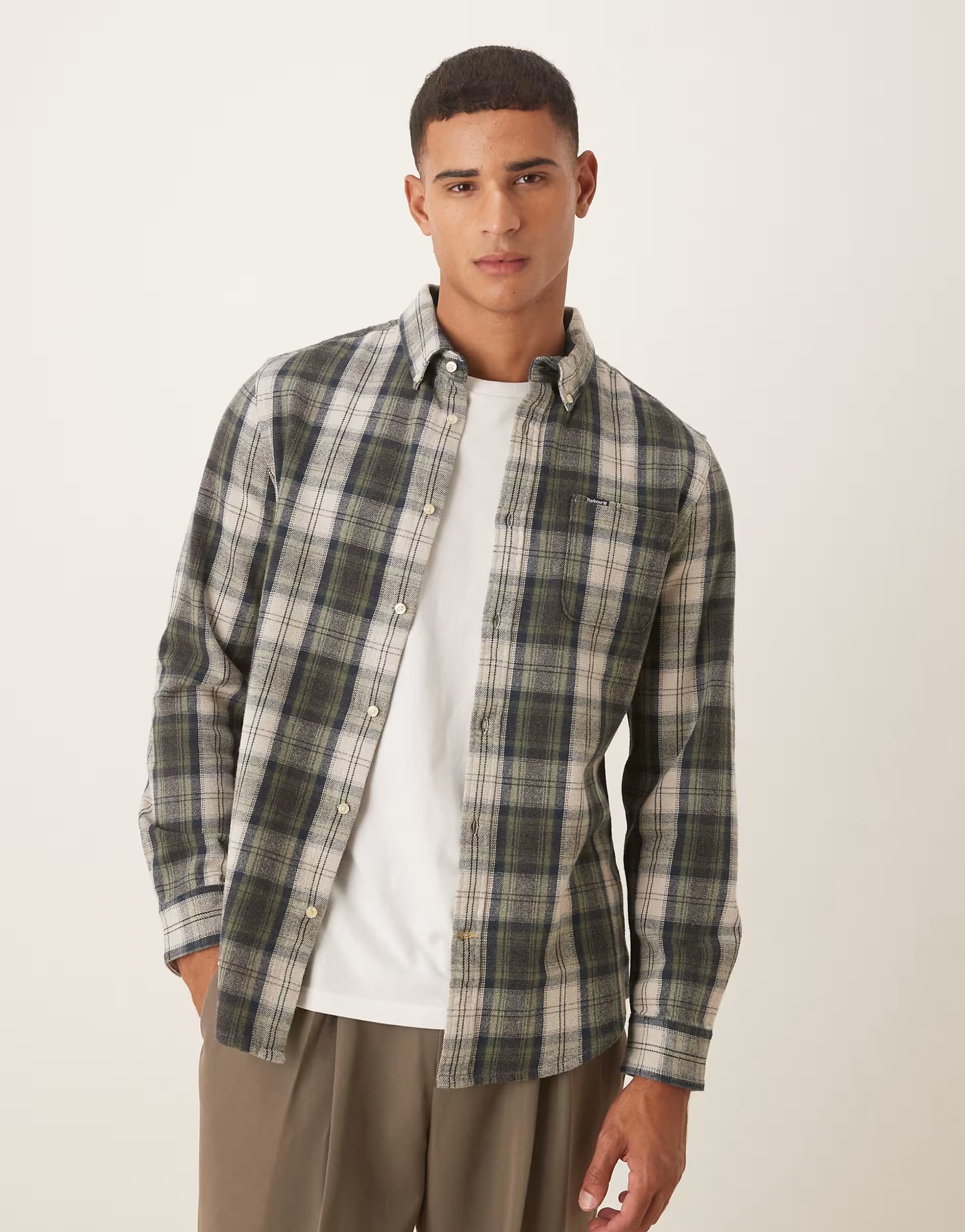 ASOS Barbour Sillwith tailored checked shirt in navy - NAVY