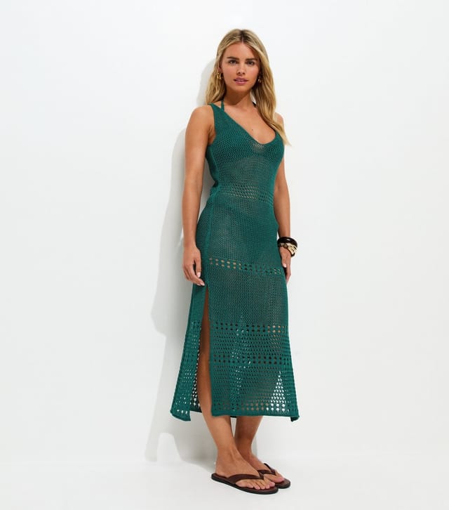 New Look Women's Petite Teal Crochet Beach Maxi Dress New Look - 3