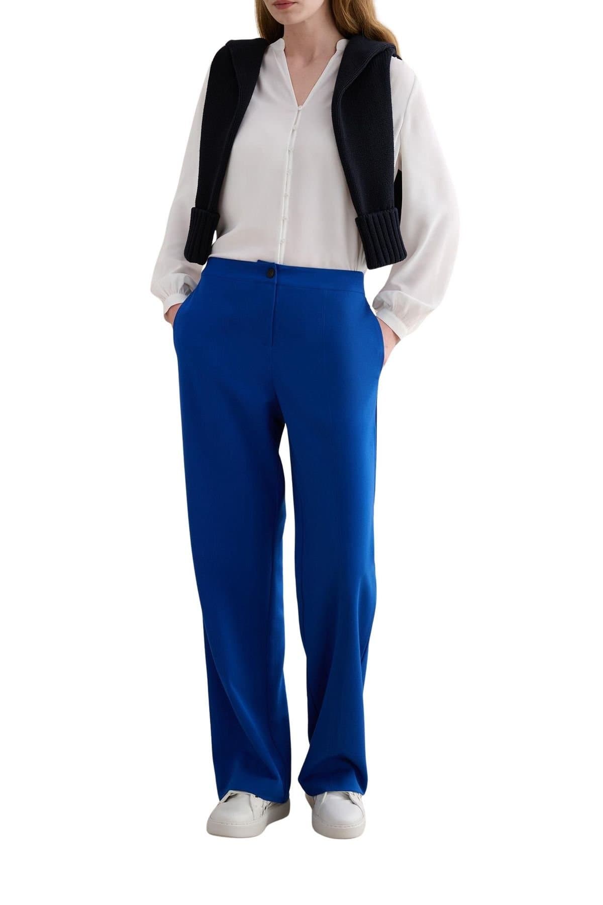 Hobbs London Hobbs London Women's Martine Relaxed Tailored Trousers in Cobalt