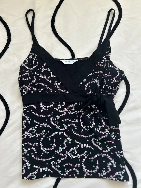 New Look Black Floral Babydoll Cami Top