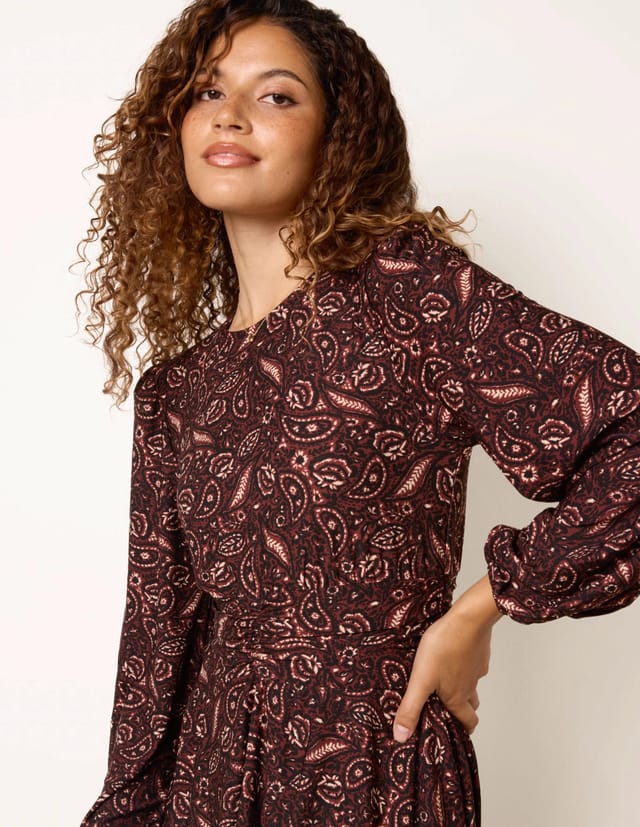 Blue Vanilla Crew Neck Double Frill Mini Dress - 3