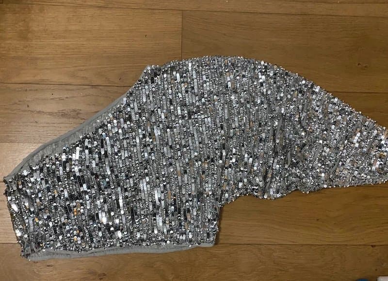 ASOS Asos size 18 one-shoulder cropped sequin Christmas party top