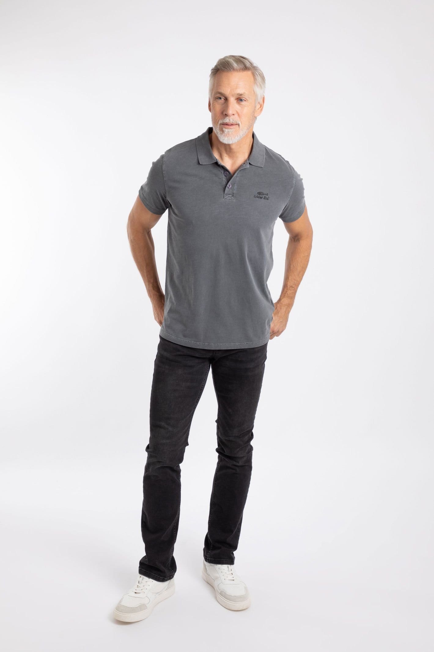 Weird Fish Weird Fish Men's Indy Polo Shirt in Charcoal - 4
